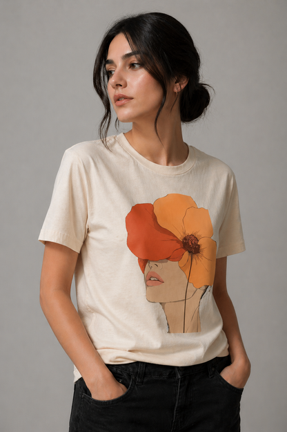 Round Neck Floral Muse Tee