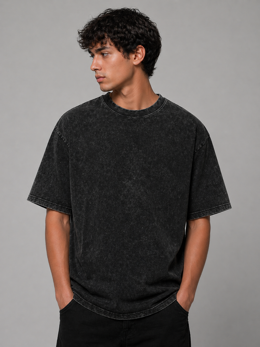 Acid Wash Oversized Tee 'Vibes'