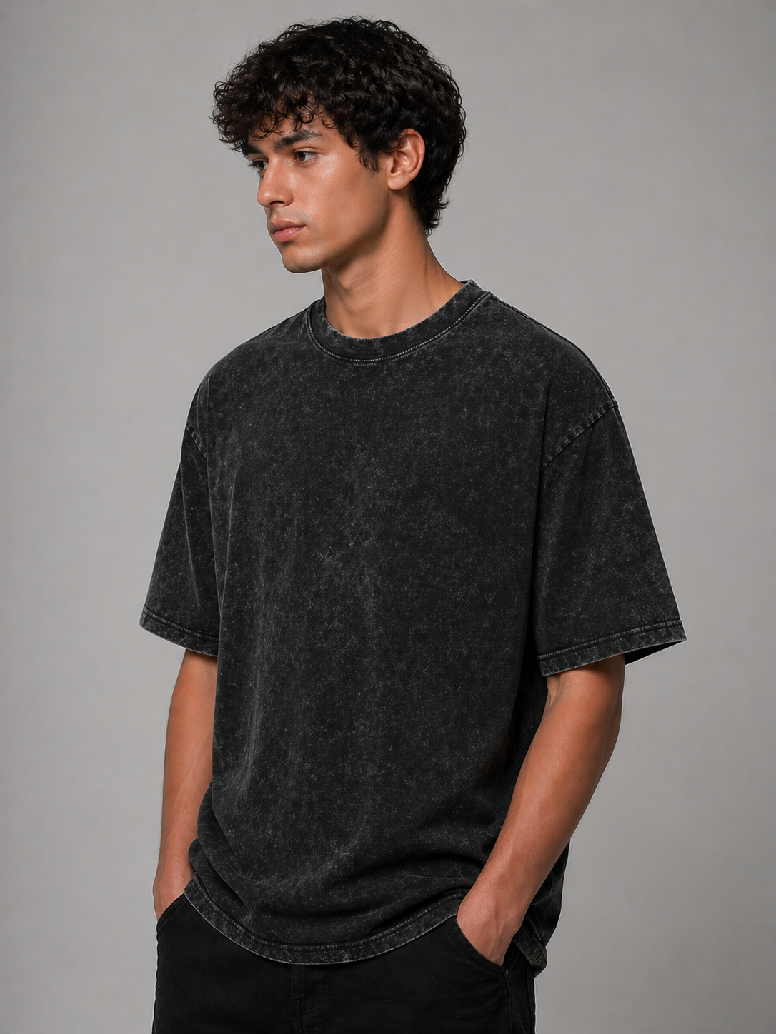 Acid Wash Oversized Tee 'Vibes'